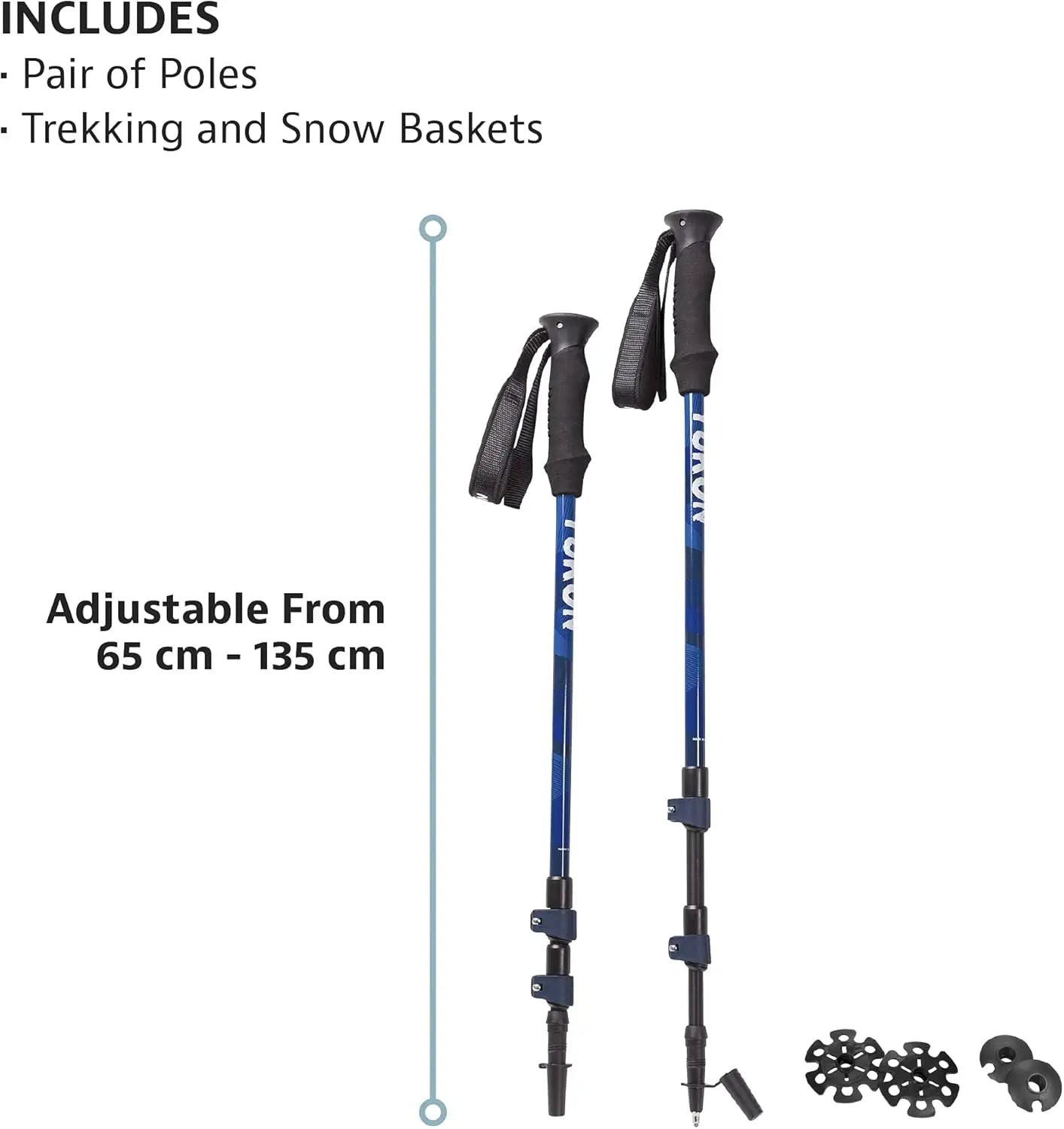 Sherpa Trekking Poles, Twist Lock Adjustment System, Hiking Poles and Snow Baskets, Multiple Styles & Sizes