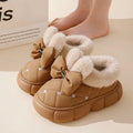 Thick soled bag with cotton slippers, women's winter new fashion bow with plush warm and waterproof snow boots for good 2026