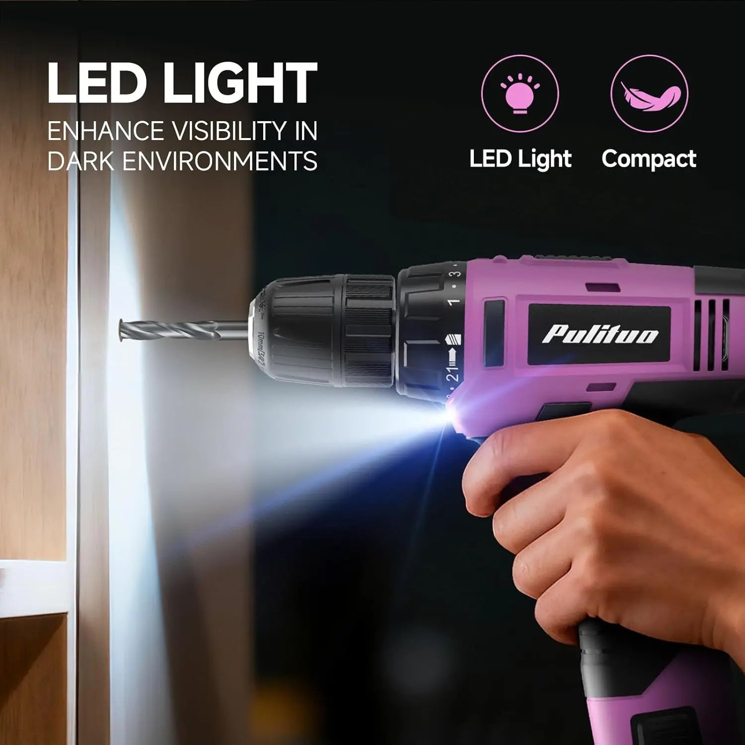 148-Piece Pink Cordless Drill Tool Set with 12V Electric Drill, Hand Tools & Storage Box for Home DIY Projects
