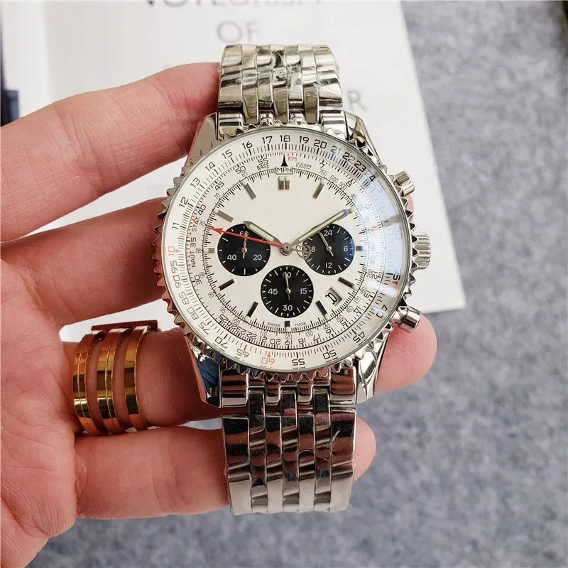 Fashion Multifunctional Chronograph Automatic Date Boutique Stainless Steel Men's Watch Luxury Business Watch