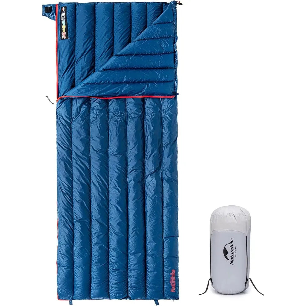 Ultralight adult backpack down sleeping bag, 650 charged 20 oz (42-52 F), 3 season hiking camping lightweight sleeping bag