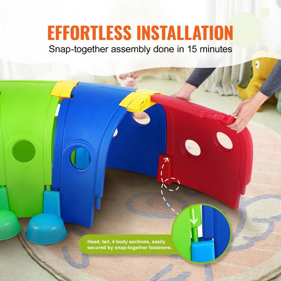 Caterpillar Tunnel for Outdoor Indoor Climb and Crawl Through Play Equipment for Toddler Boys Girls Baby 36 4 Sections for Day