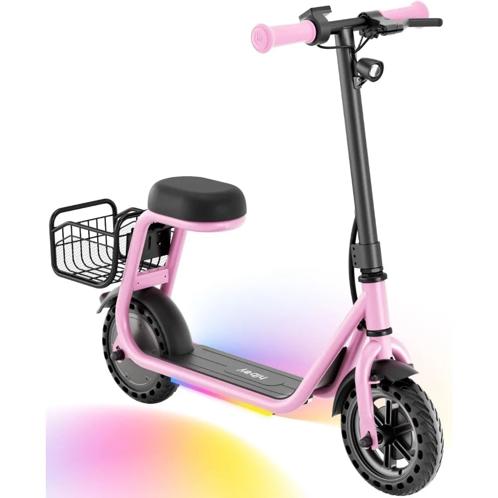 Child Electric Scooter with Seat, UL Certified, 100W Motor, 9.3 MPH, 3-Speed Adjustable, Suitable for Ages 4-10