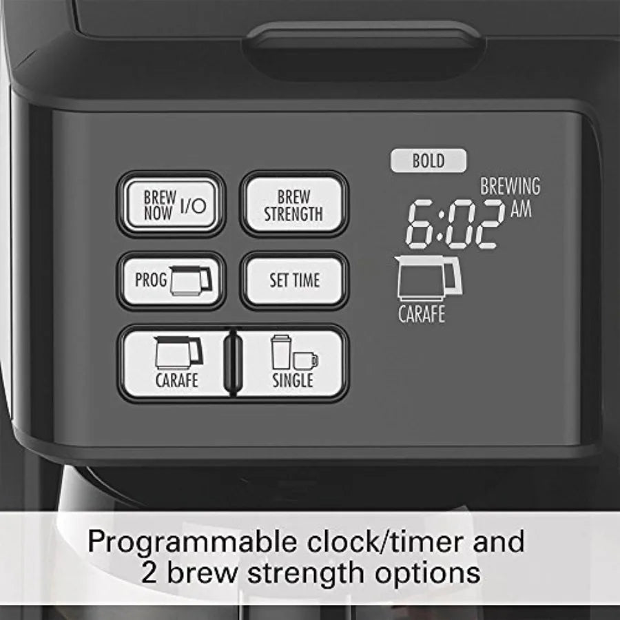 FlexBrew 2-Way Brewer Programmable Coffee Maker 49976 Bundle with Support Extension for Home and Office Use Offers Customizable
