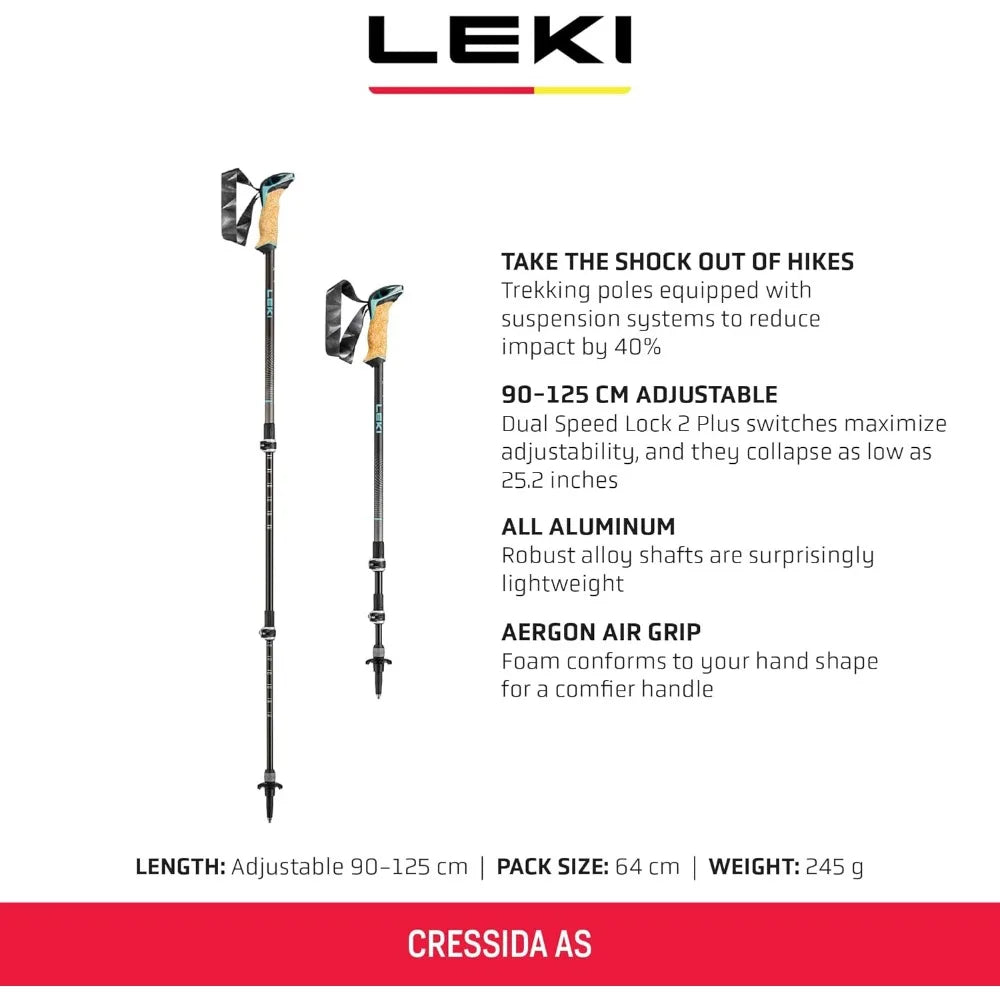 Cressida AS Aluminum Adjustable Lightweight Walking Poles for Trekking & Hiking