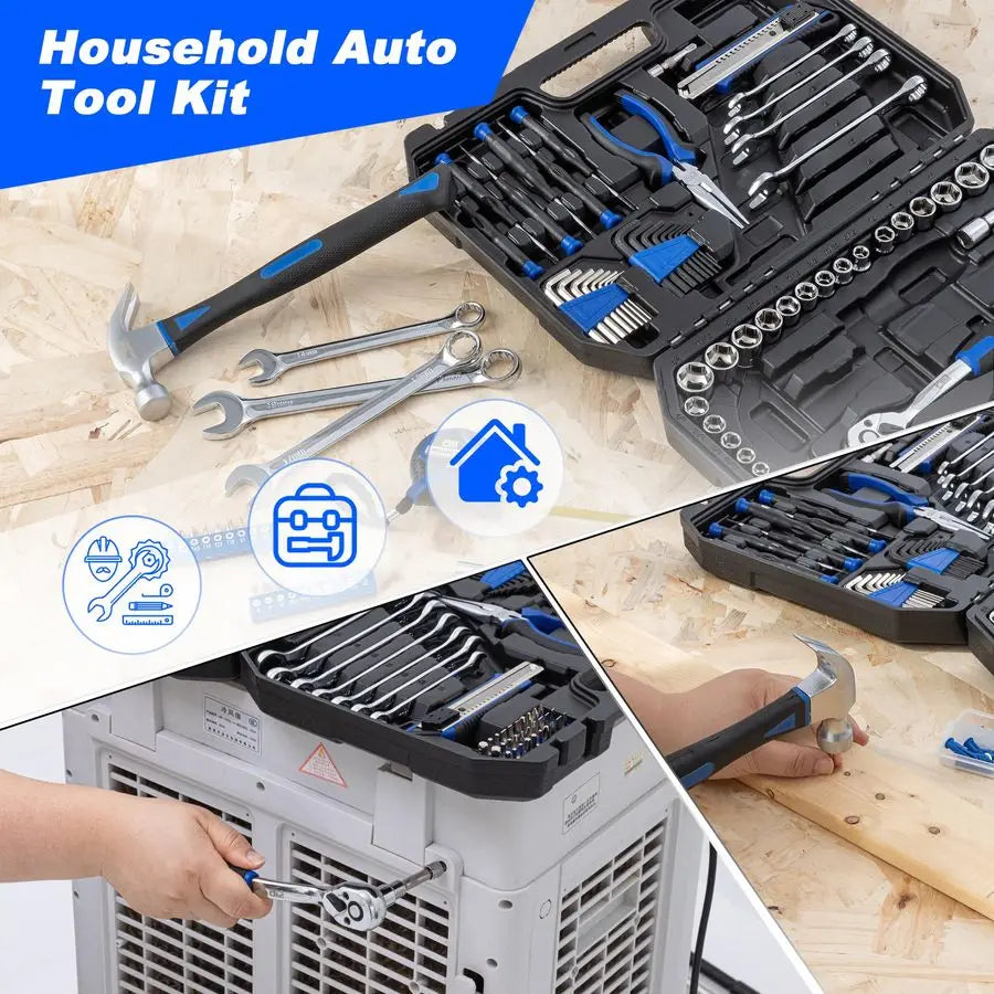 200Piece Hand Tool Set, General Home and Auto Repair Tool Kit with Toolbox Storage Case for Mechanical Repair, DIY, Home Mainten