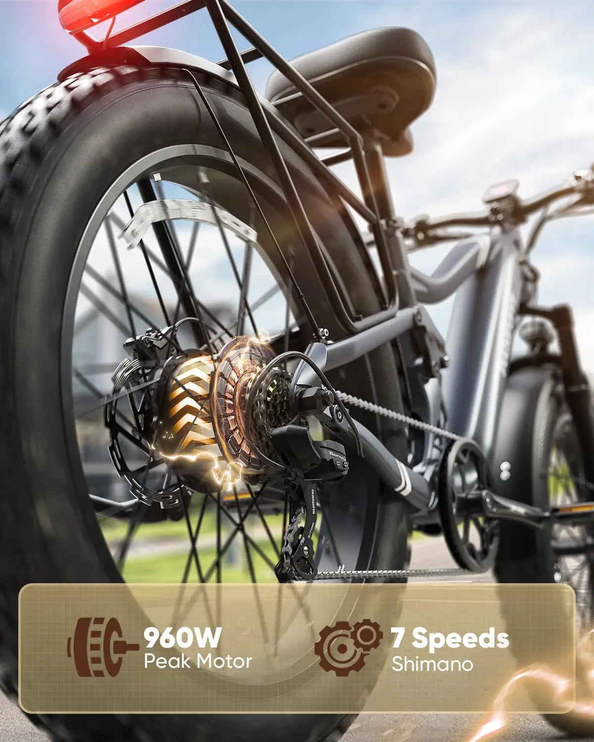 PUCKIPUPPY Boxer Electric Bike for Adults 26" Fat Tire E Bike Mountain Electric Bicycle 960W 48V 20AH Ebike with 2-Year Warranty
