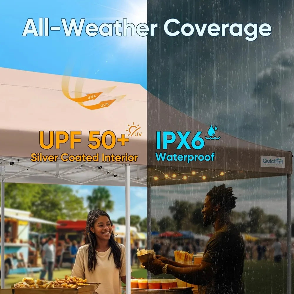 Heavy Duty 10x20 Pop Up Canopy Tent, Commercial Instant Shelter with Wheeled Bag for Outdoor Events, Beach Parties, and Weddings