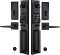 Right-Handed Matte Black Electronic Smart Handleset with Keypad Lock for Double Front Door（Keys Reserved）,MDHST2016DB-E-SET-RH