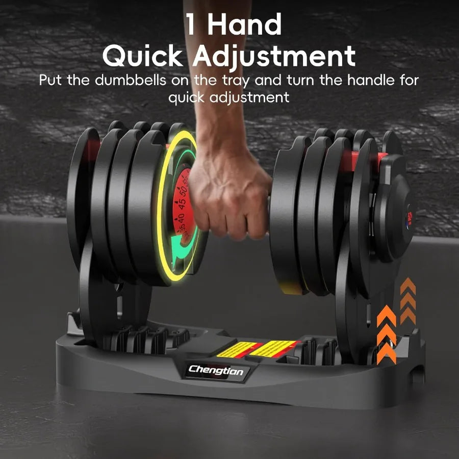 Upgraded Adjustable Dumbbells Set 52.5 lbs 25 lbs 15 9 Weights Dumbbell Set for Home Gym Use Quick Adjustable Dumbbells for Men