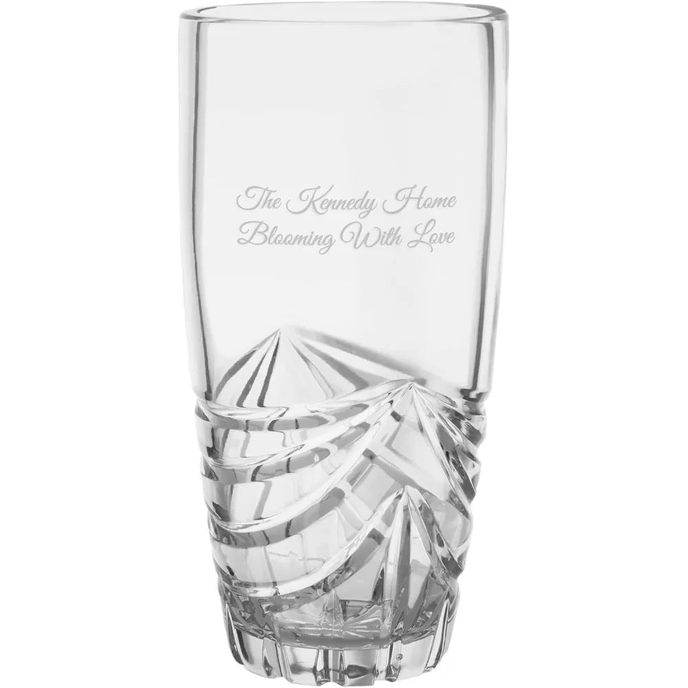 Engraved Cut Crystal Swag Vase (Free Customization)