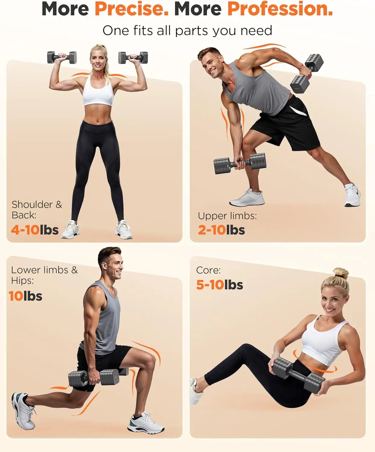 5-in-1 Adjustable Dumbbell Set for Women, 12LBS/20LBS Hand Weights, Quick Adjust Home Gym & Outdoor Fitness