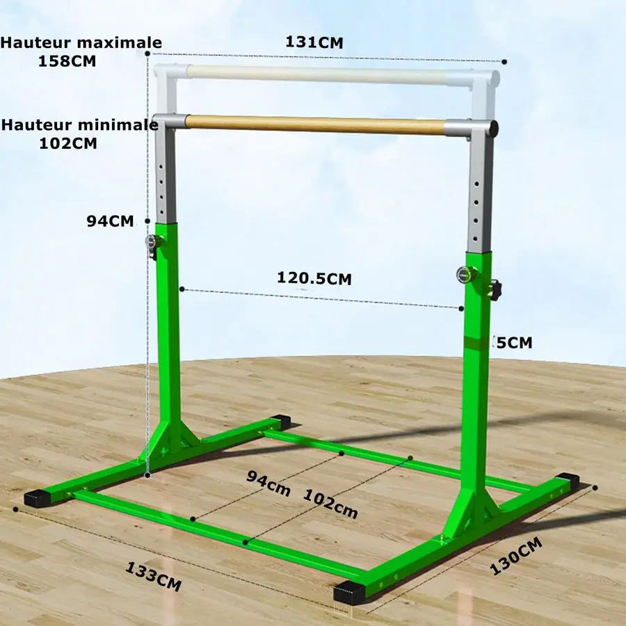 Gymnastics Bar Childrens Horizontal Bar Indoor Gym Bar NonSlip Protection Adjustable Height 103158 cm Gym Equipment for Home Tra