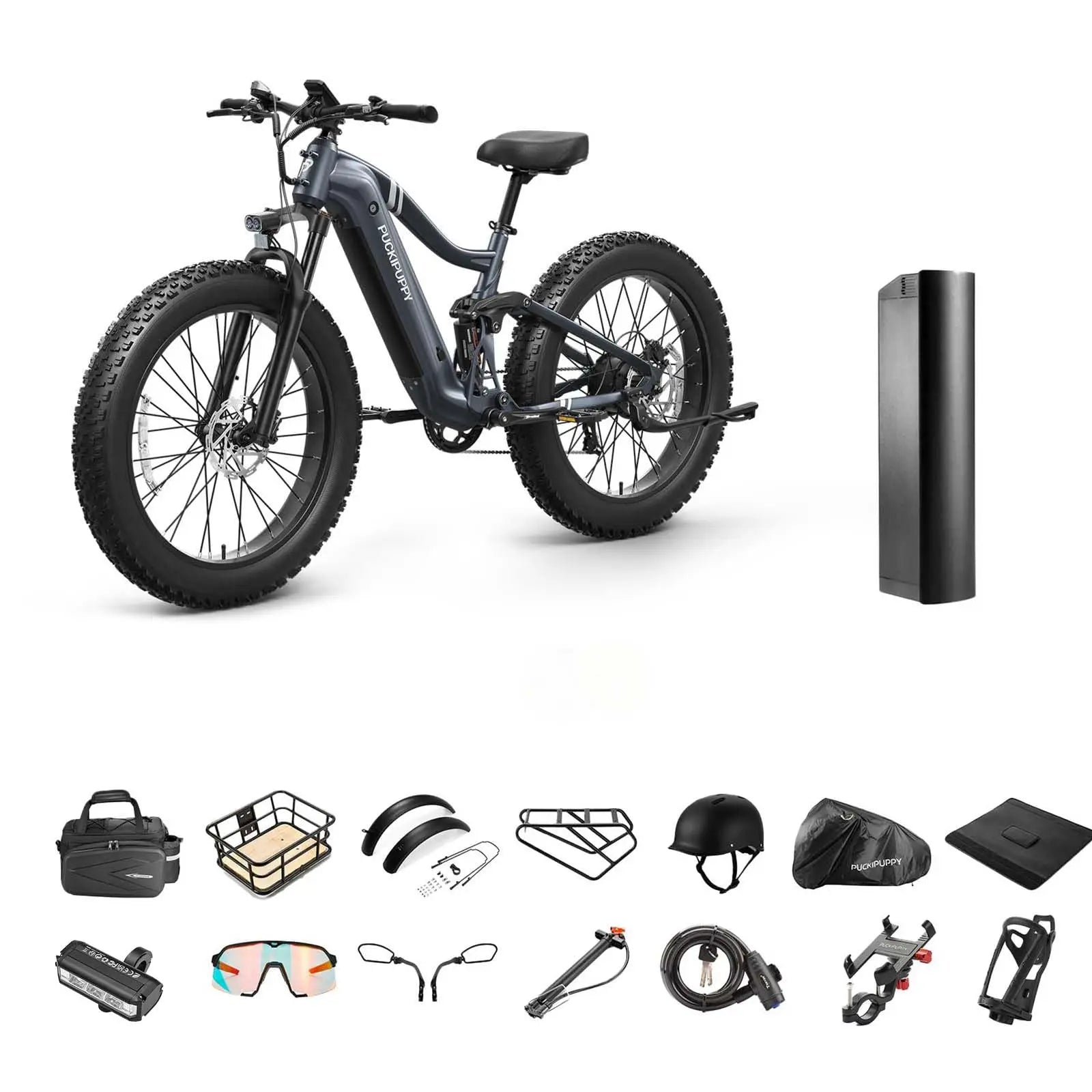 PUCKIPUPPY Boxer Electric Bike for Adults 26" Fat Tire E Bike Mountain Electric Bicycle 960W 48V 20AH Ebike with 2-Year Warranty