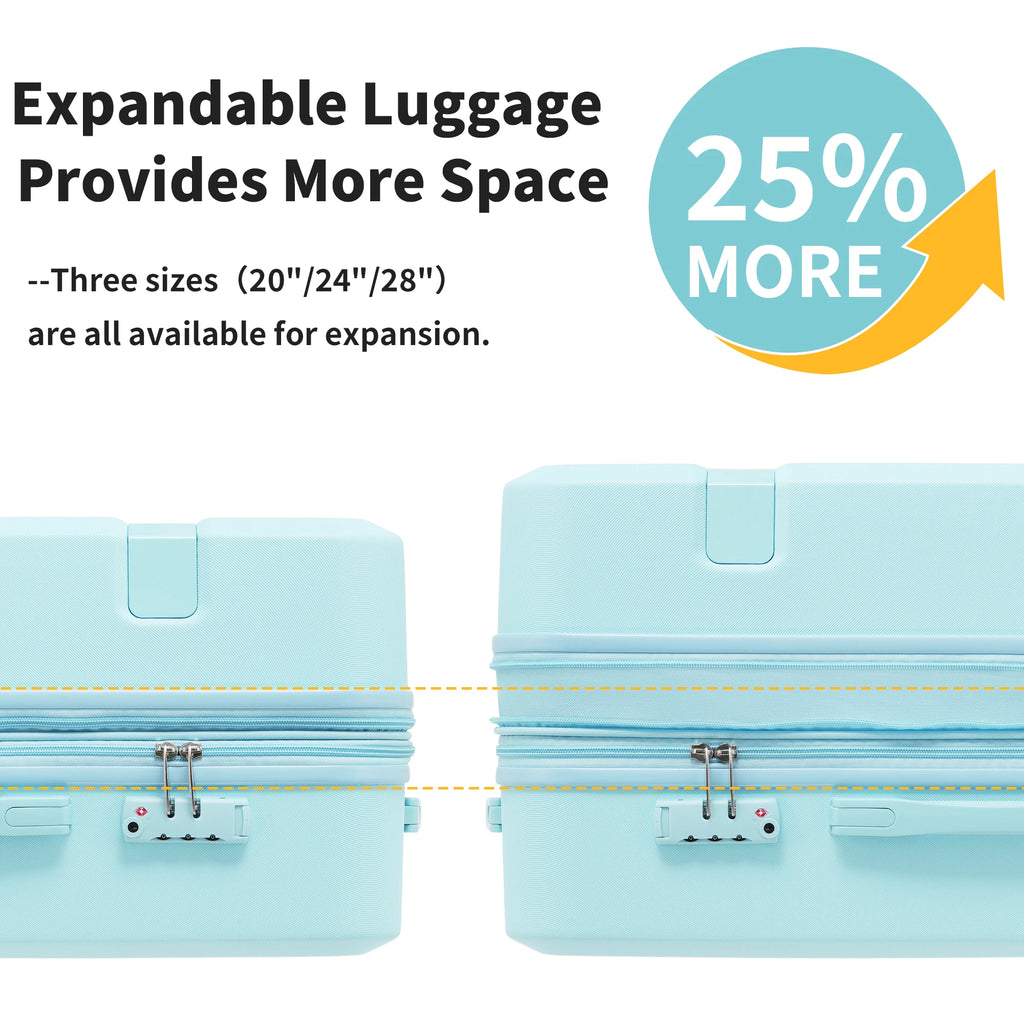 4 Piece Luggage Set with Compression Packing Cubes for Suitcase Expanable Spinner Wheels Lightweight Suitcase with TSA Lock
