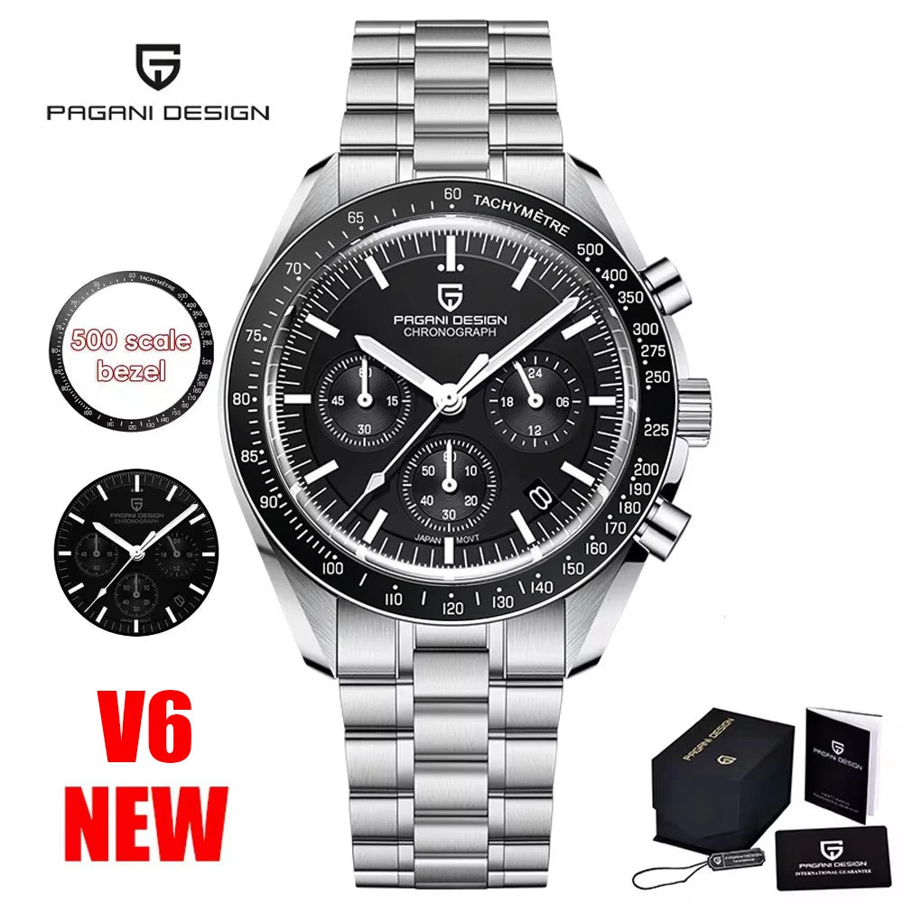 2025 New PAGANI DESIGN Saturn Men's Watches Luxury Quartz Watch For Men Chronograph Wristwatches AR Sapphire Waterproof Luminous