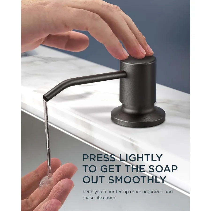 Kitchen Faucets with Soap Dispenser and Pull Down Sprayer Bar High Arc Single Handle Classic 3 Modes Stainless Steel Faucet for