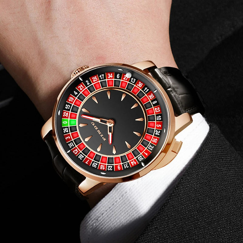 PINDU Rotating Dial Design Mechanical Watches Men NH35 Movement Sapphire Waterproof Leather Luxurious Automatic Wristwatches