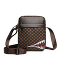 Men's single-shoulder crossbody bag, adjustable shoulder strap, checkered print, daily use messenger bag