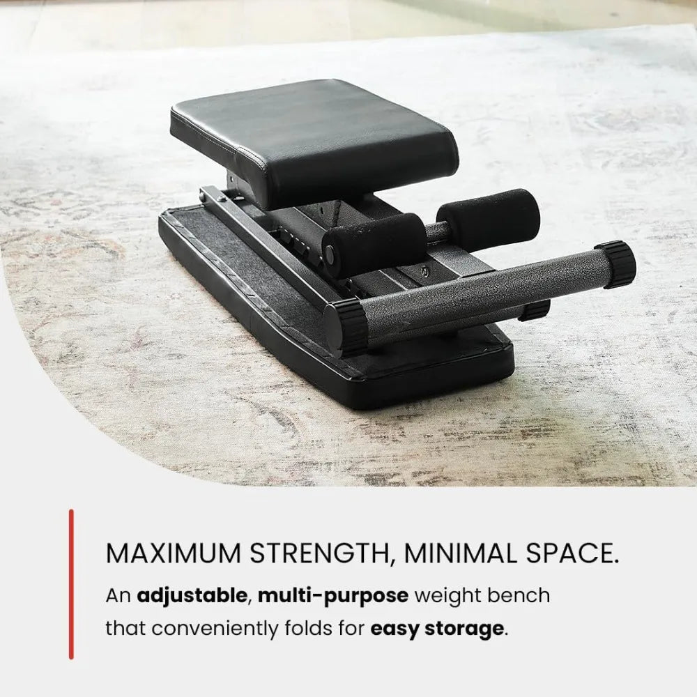 5 in 1 weight bench, adjustable and folding for bench press, strength training and full body workouts