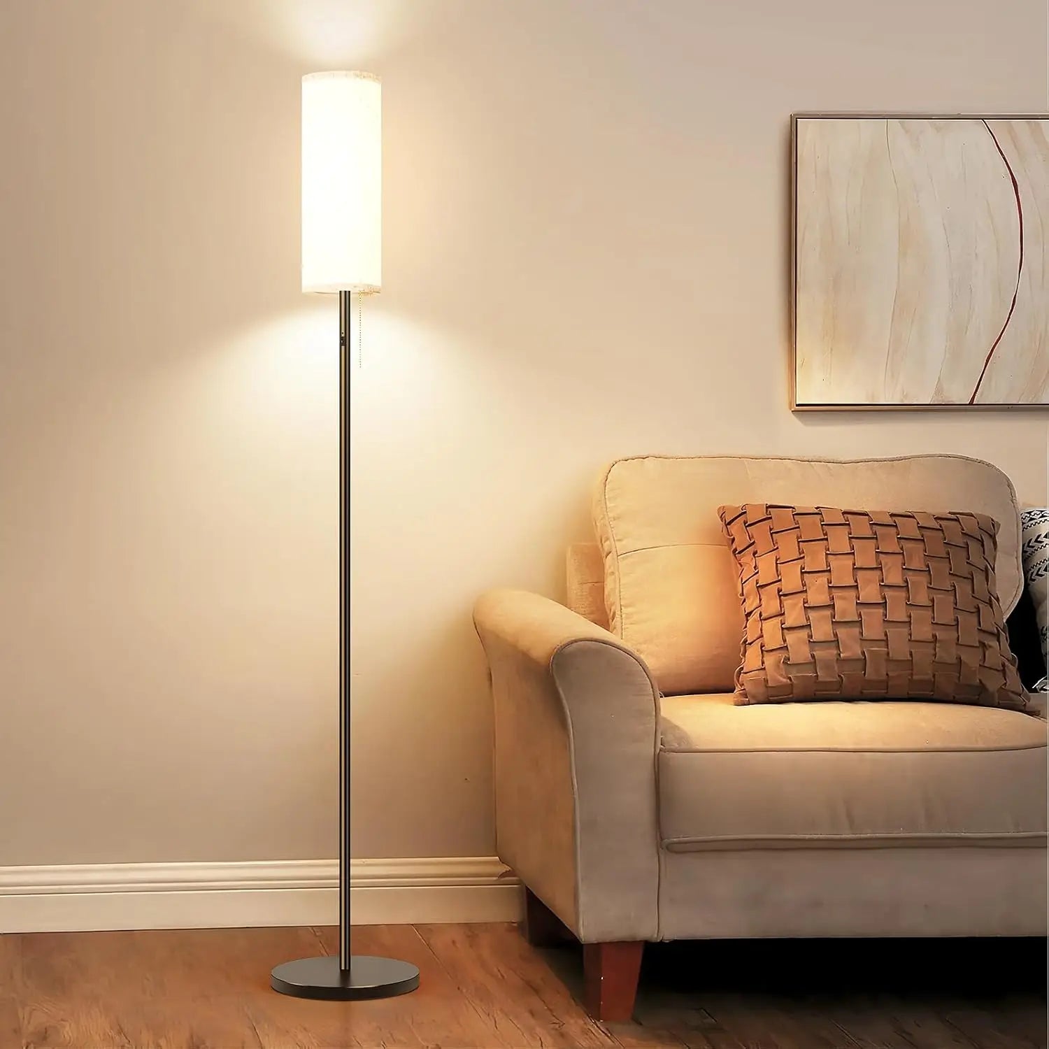 Cordless Floor Lamp, 3 Color Temp, Rechargeable LED Standing Lamp for Living Room, Bedroom, Office – Modern Farmhouse Design