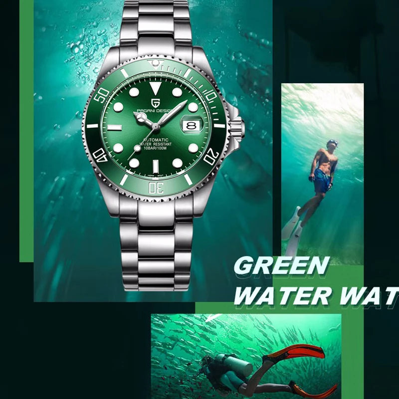 PAGANI DESIGN 43mm Men's Watch Sapphire Glass Mechanical Watches Stainless Steel Waterproof Automatic Watch for Men PD-1639