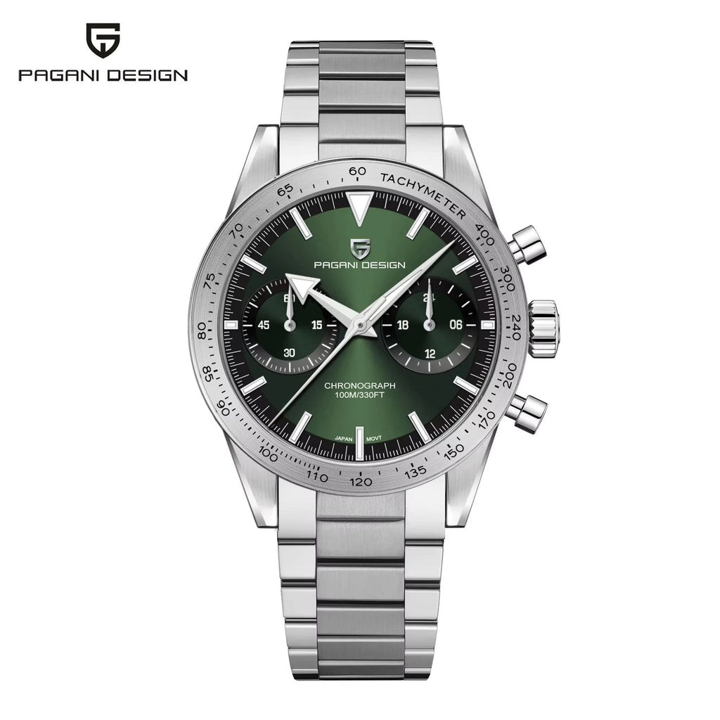 PAGANI DESIGN 2026 New Retro Mens Watches Moon Quartz Watch For Men Speed Sports Chronograph AR Sapphire VK64 Clock Reloj Hombre