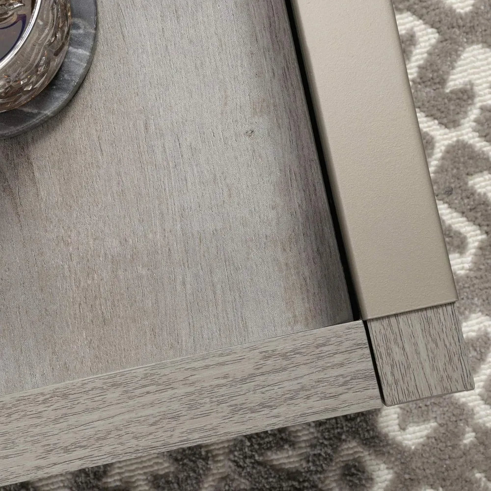 Modern Farmhouse Mystic Oak Coffee Table with Two Drawers Gate Square