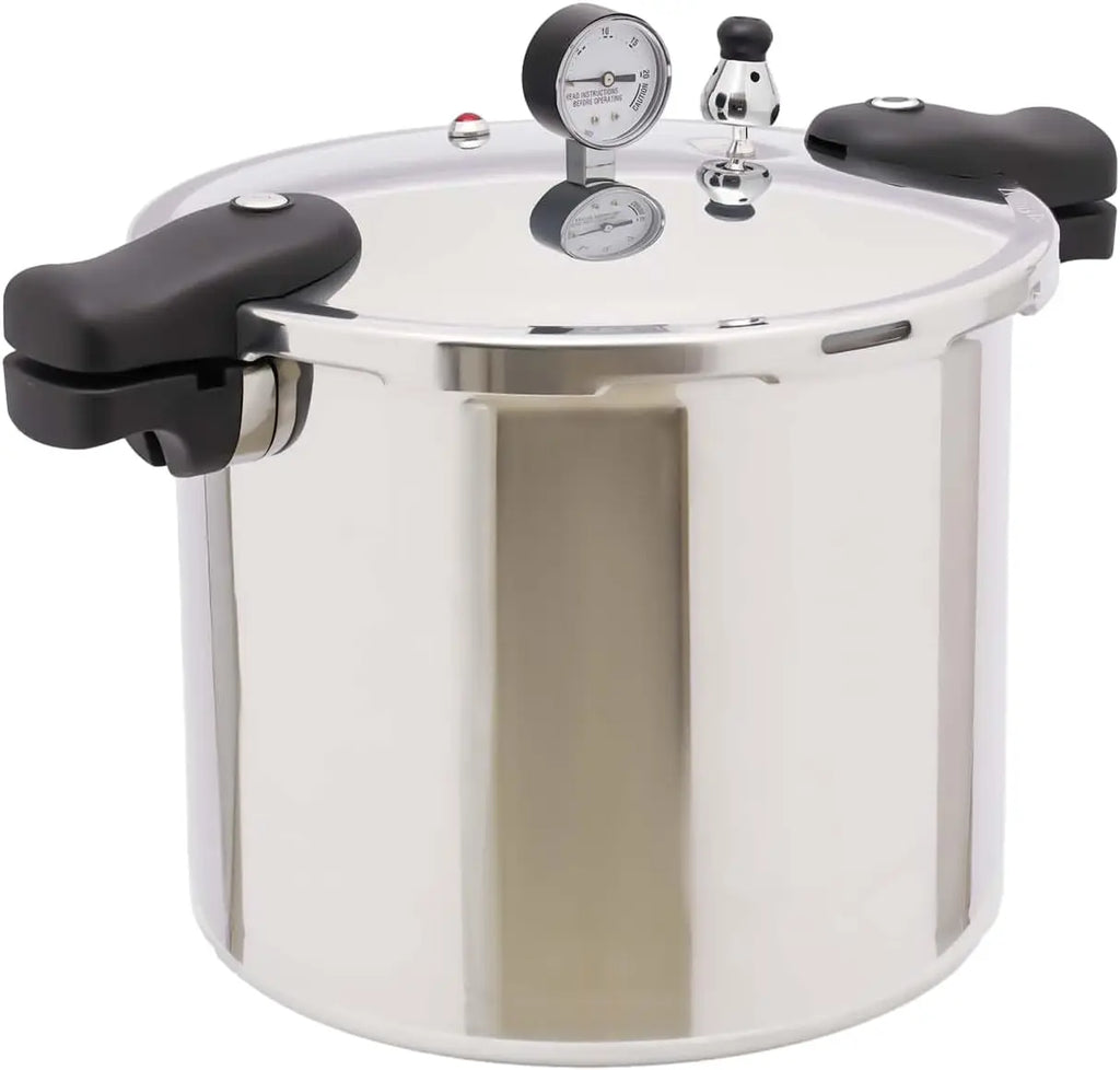 23 Quart Pressure Cooker,  Aluminium Pressure Cooker,  22 L Cooking Pot with Digital Pressure Gauge for All Hobs
