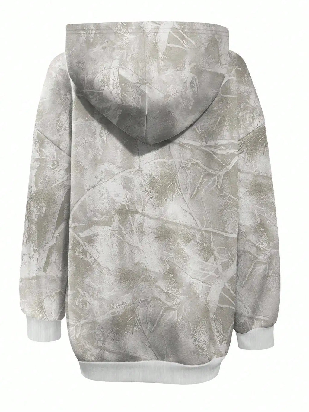 Leaf Camo Print Zip Up Hoodie for Women - Loose Fit Fall Winter Jacket with Front Pocket