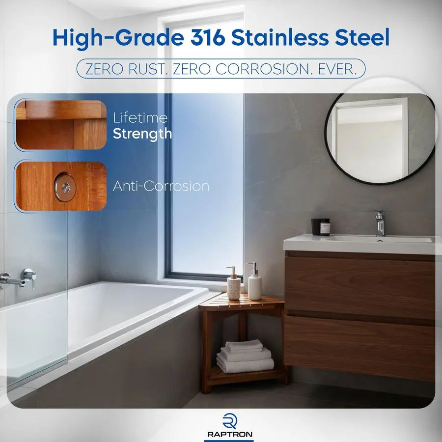 Shower Bench for Inside Shower 100 Grade A Solid Teak Wood Shower Stool, Waterproof Wooden Bath Bench Seat with Storage Shelf, N