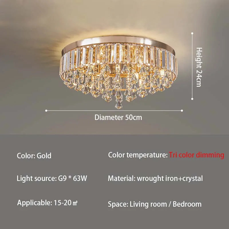 Modern LED Crystals Ceiling Lamp Living Room Decoration Bedroom Lustre Ceiling Lights Art Deco Led Chandelier Lighting Fixtures