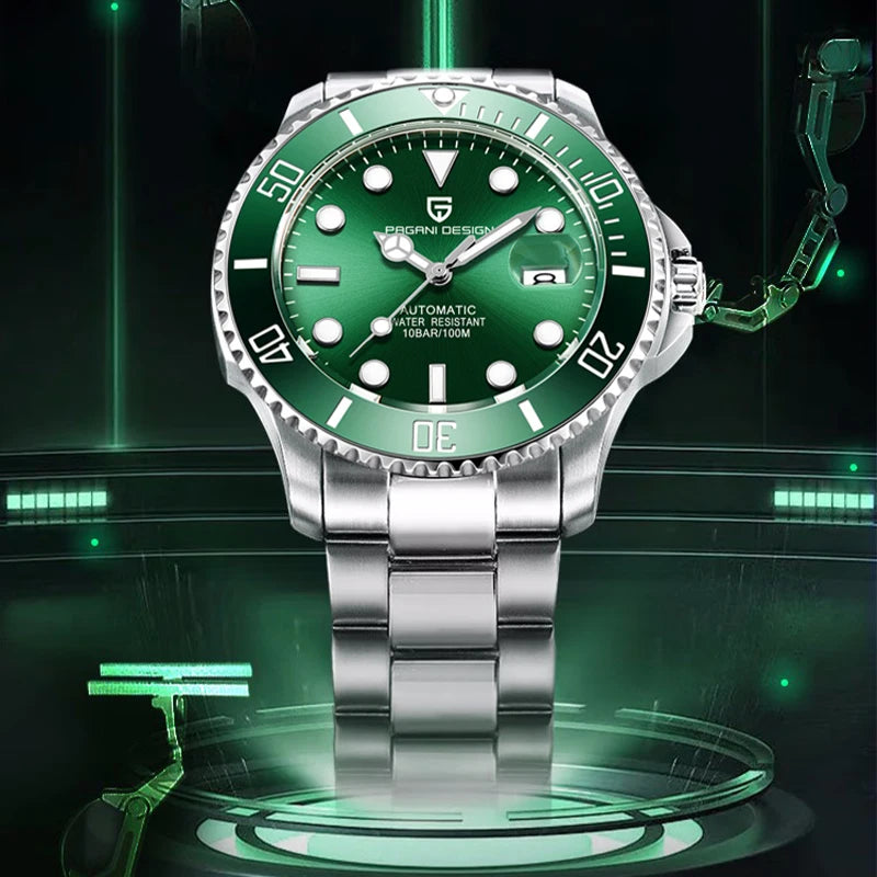 PAGANI DESIGN 43mm Men's Watch Sapphire Glass Mechanical Watches Stainless Steel Waterproof Automatic Watch for Men PD-1639