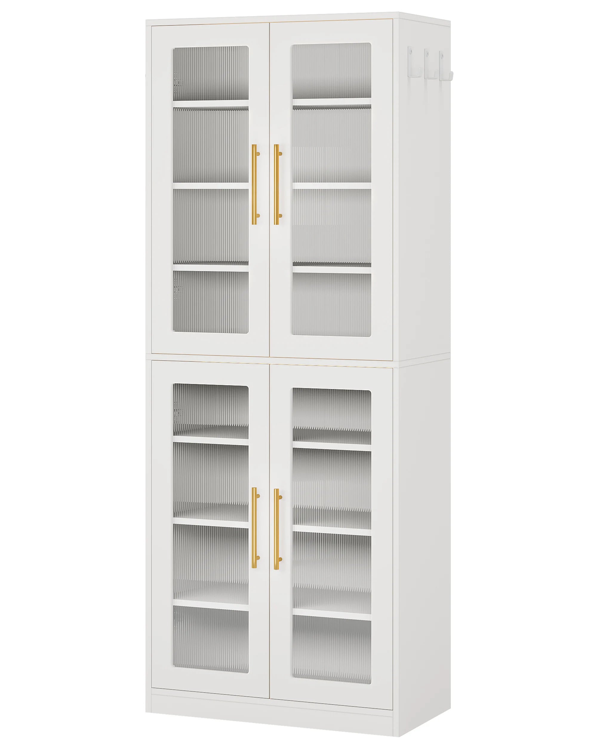 Tribesigns Tall Shoe Cabinet with Acrylic Doors and LED Lights, 8-Tier Entryway Shoe Storage Rack with Adjustable Shelves
