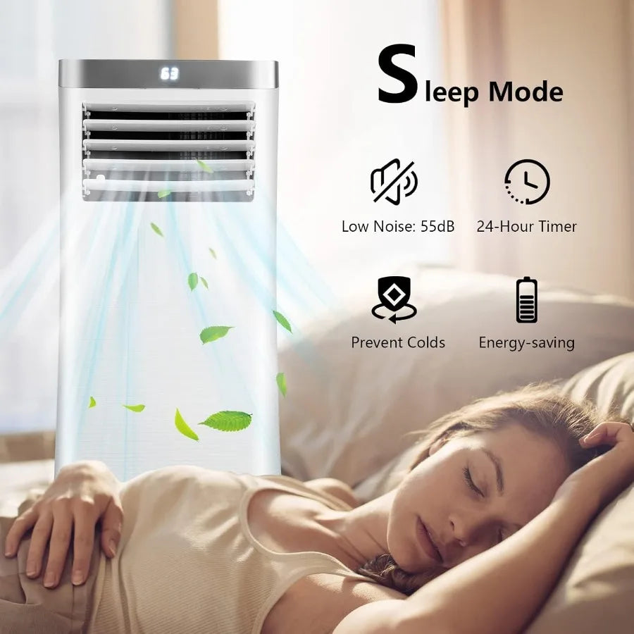 Portable Air Conditioners 8000 BTU AC Cooling Unit with Fan Dehumidifier Remote Control 24H Timer Window Kit Standing AC for Be