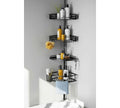 Adjustable Tension Pole Shower Caddy: 4-Tier Rustproof Bathroom Organizer with Quick Installation for Small Spaces