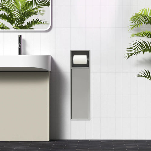 4 Layers Bathroom Niche Recessed Toilet Paper Niche Stainless Steel Bathroom Niche w/ Toilet Paper Holder