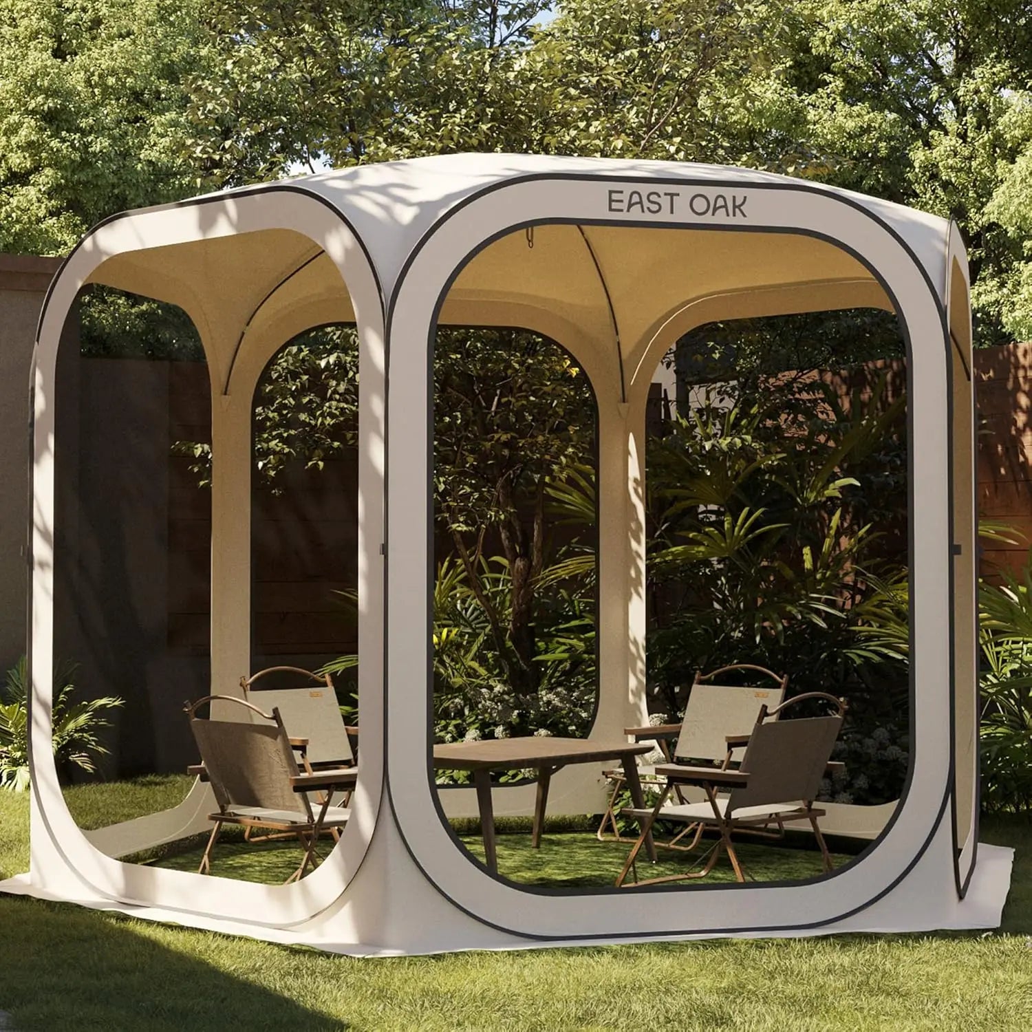 Screen House Tent Pop-Up, Portable Screen Room Canopy Instant Screen Tent 10 x 10 FT with Carry Bag for Patio, Backyard, Deck