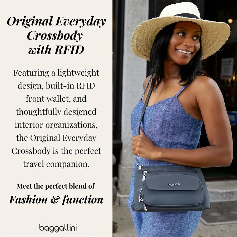 Original Everyday 11x 7.5 Crossbody Bags for Women Rfid Protected Lightweight Nylon Zippered Travel Purse