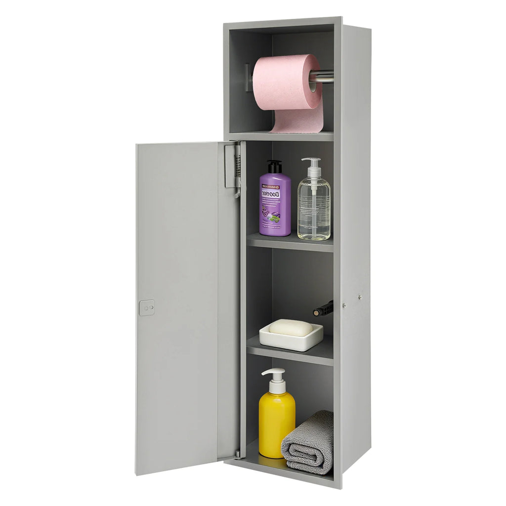 4 Layers Bathroom Niche Recessed Toilet Paper Niche Stainless Steel Bathroom Niche w/ Toilet Paper Holder