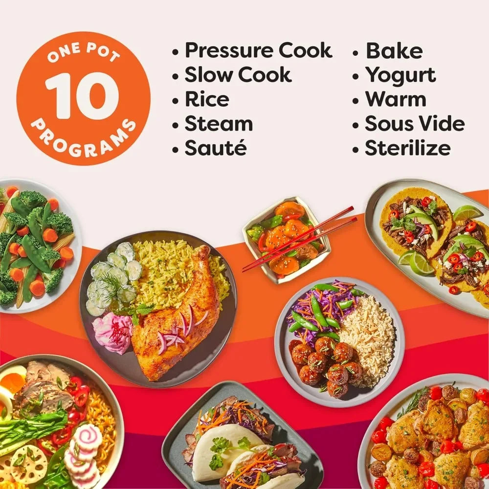 Multi-Functional 8-Quart Instant Pot: Pressure Cooker, Slow Cooker, Rice Cooker, Steamer, Sauté Pan, Sous Vide, Yogurt Maker, St