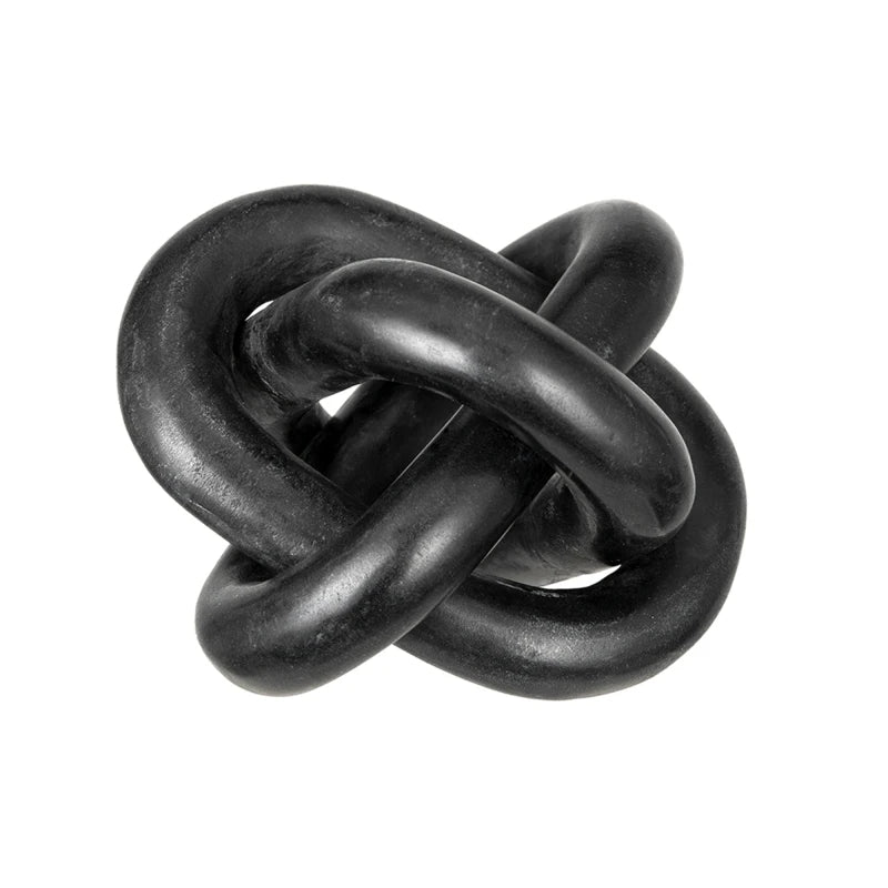6x6x6 Decorative Marble Chain Sculpture, Black