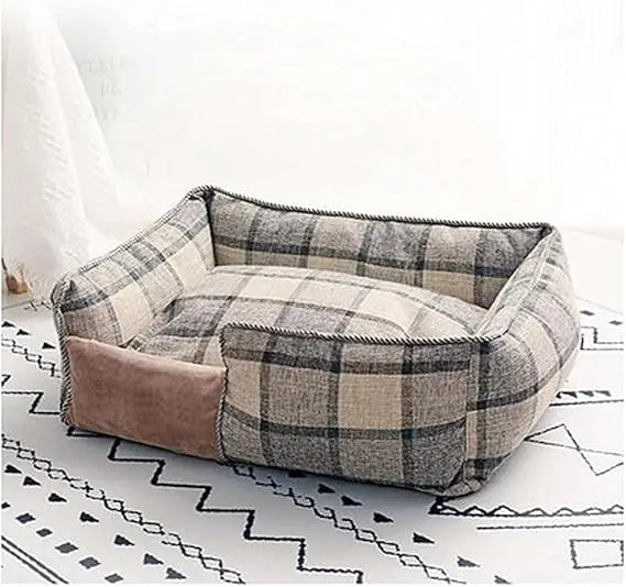 Large Soft Removable Washable Dog Bed with Warm Pet Mat for Dogs and Cats, Ideal for Sleeping and Comfortable Resting