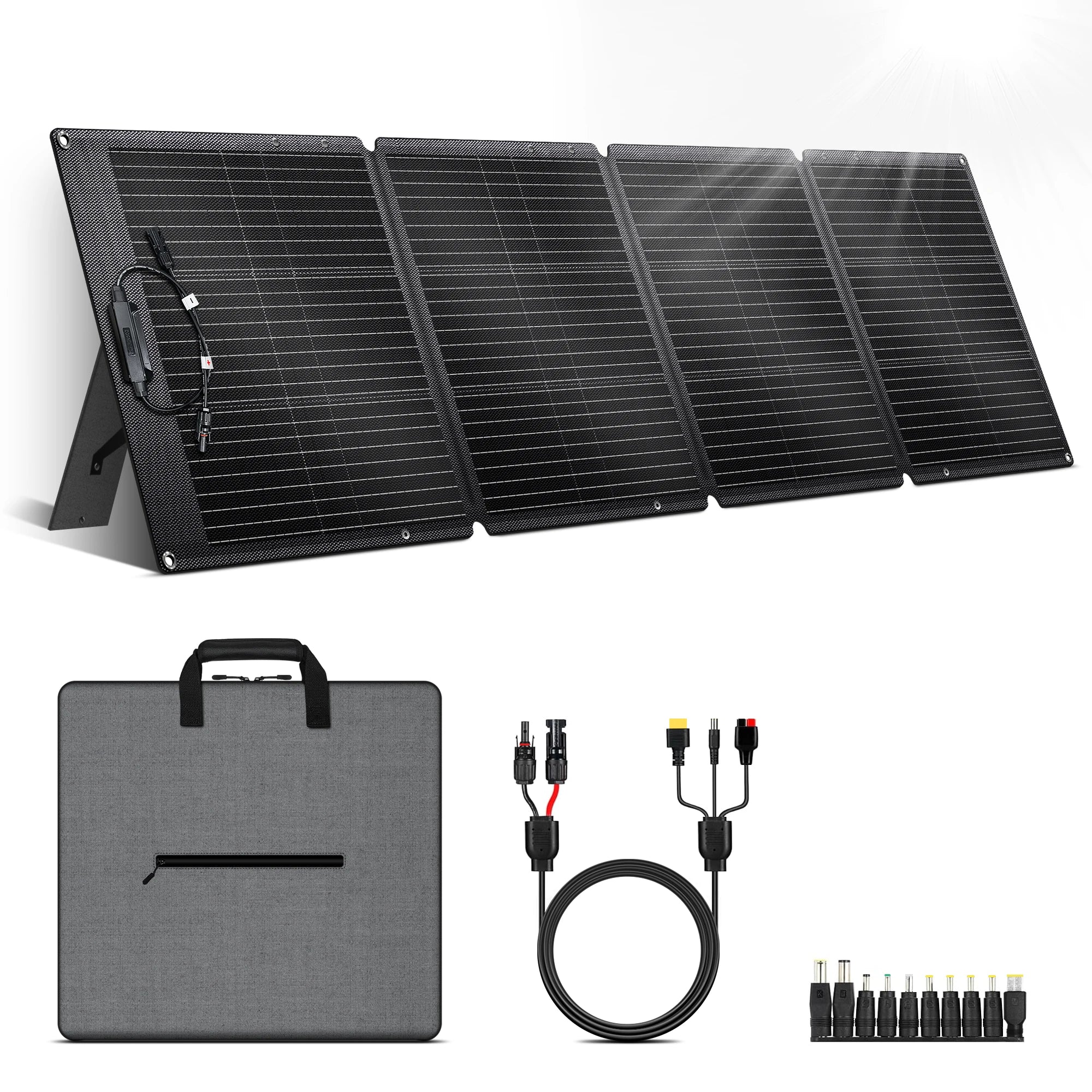CTOLITY SPC200 ETFE Flexible Solar Panel Camping 200W Portable Folding Solar Panel Charger 23.7% Efficience Travel&Phone&Boat&RV
