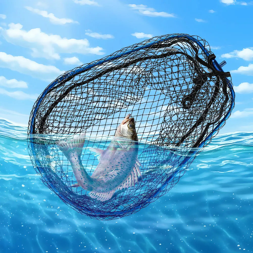 Aluminum Alloy Fishing Landing Net Foldable Trout Net Catch and Release Net Fishing Accessories