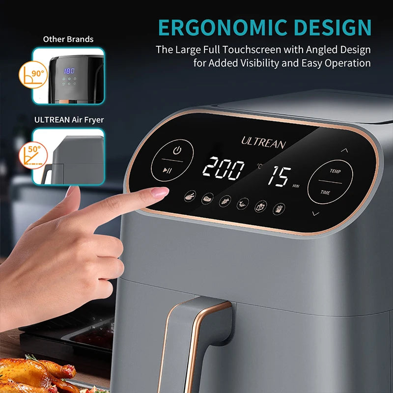 ULTREAN 8.5L Air Fryer Electric Hot fryer Oven Oilless Cooker with LCD Touch Control and Nonstick Basket Large Family Size 1750W