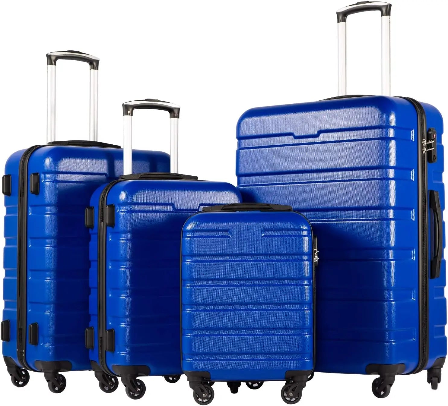 Coolife Luggage 3 Piece Set Suitcase Spinner Hardshell Lightweight TSA Lock (orange)