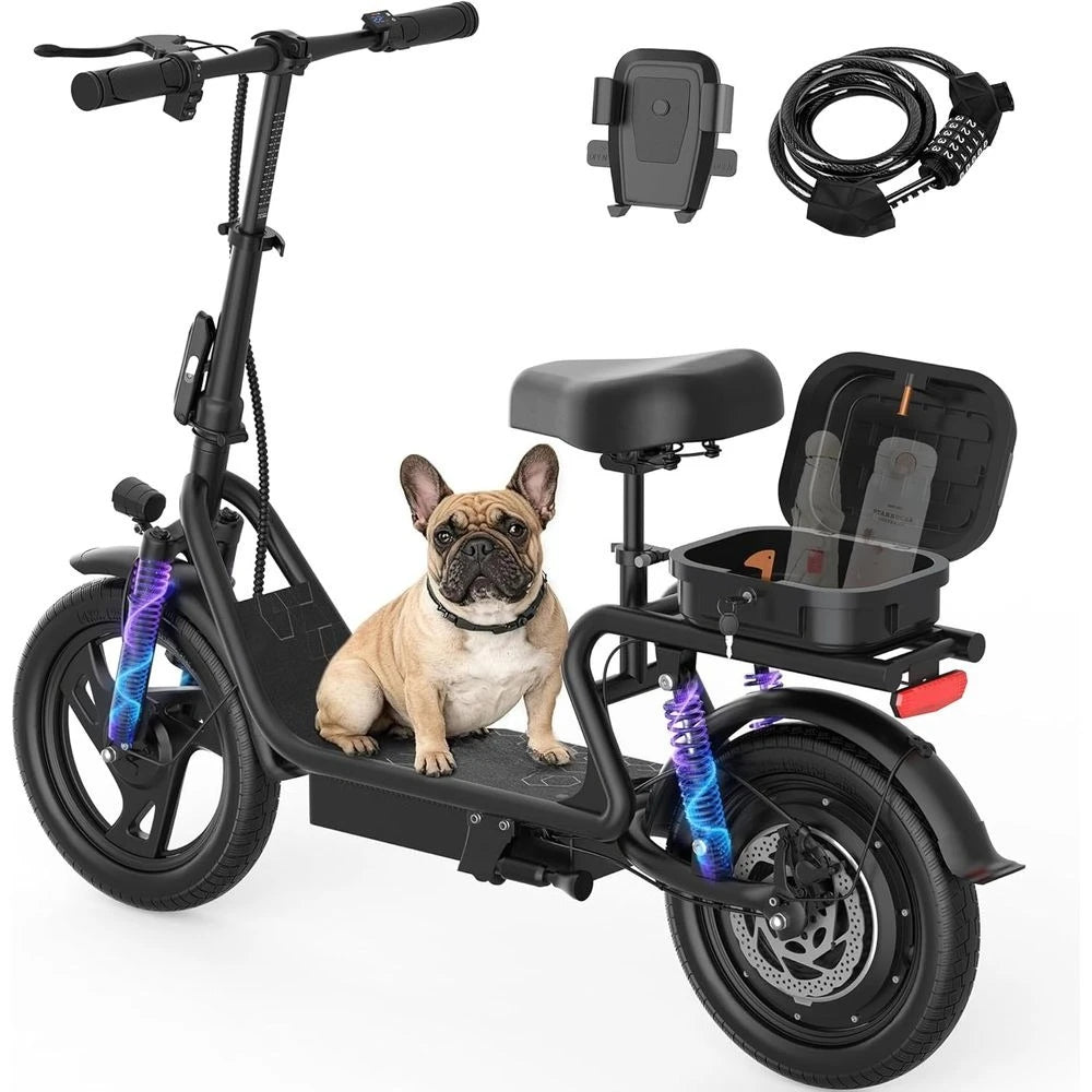 Electric Scooter for Adults - 19MPH & 15/21-Mile Range, 350W Motor, 8.5" Solid Tires with App Control & Dual Brake System