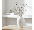 10 Inch Glossy White Porcelain Vase - Tall Ceramic Home Decor for Pampas Grass, Modern Centerpiece