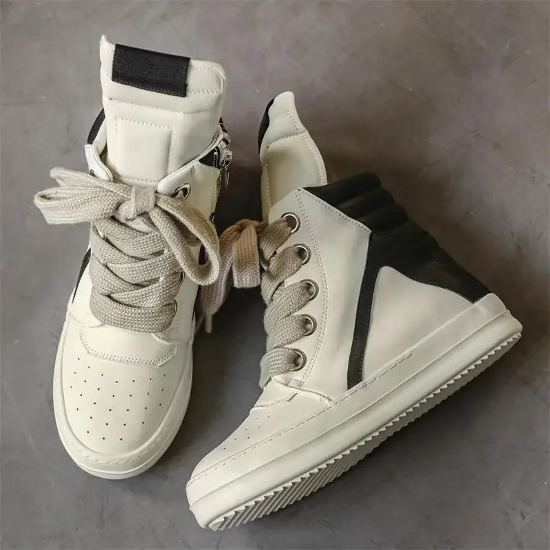 RO Same Style High-Top Long Boots Autumn/Winter Men's Shoes High Street Niche Vintage Motorcycle Versatile Sport Casual Shoes Me